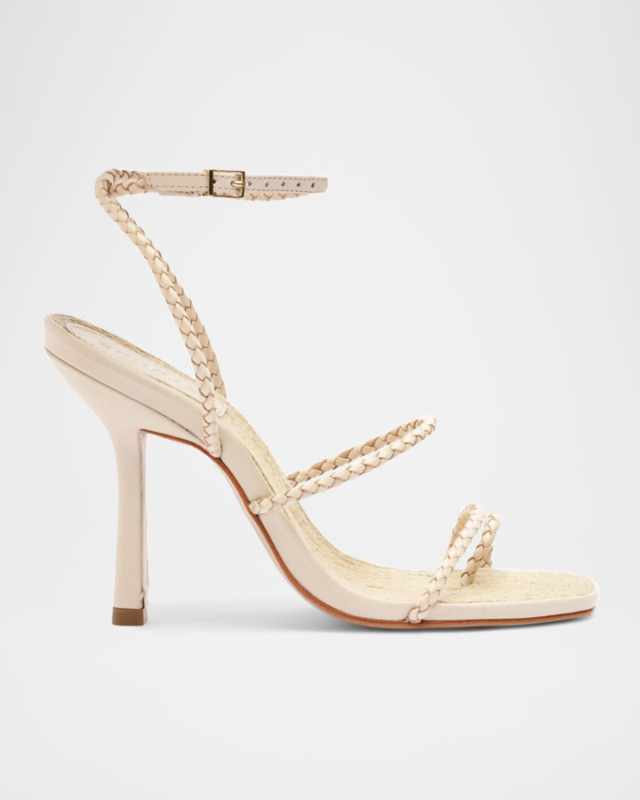 Kaya Braided Leather Stiletto Sandals